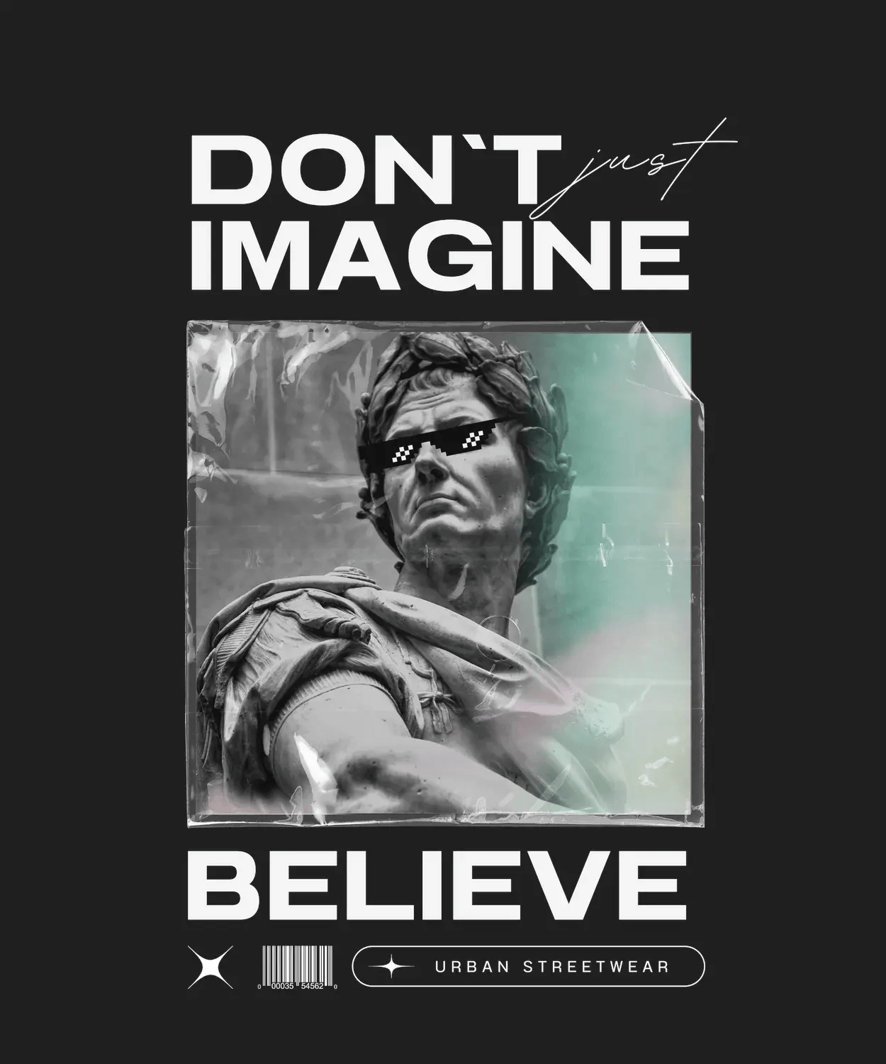 Believe Motif - DTF Ready to Press (black_bg)
