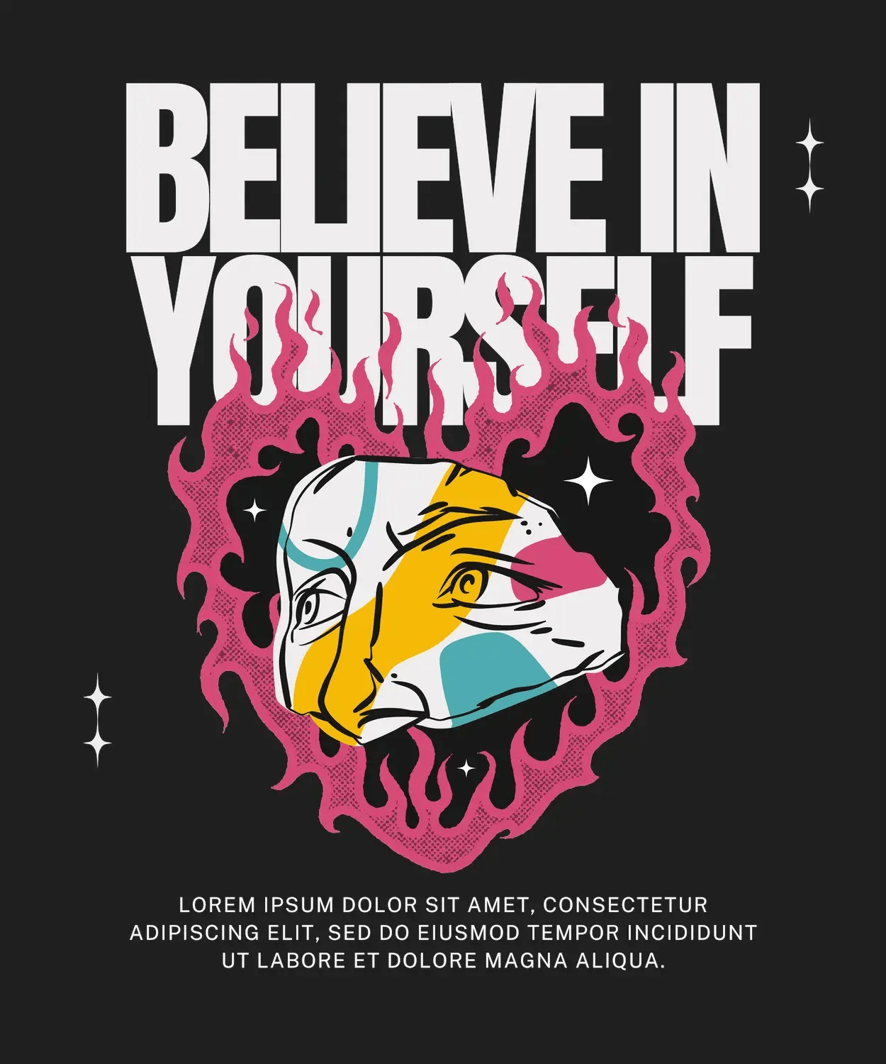 Believe in Yourself - DTF Ready to Press (black_bg)