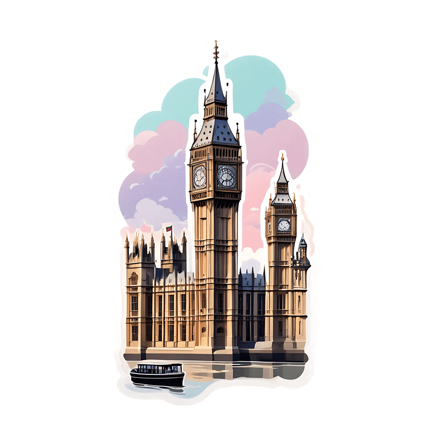 Big Ben London Skyline - Sticker - Heat Press Transfer