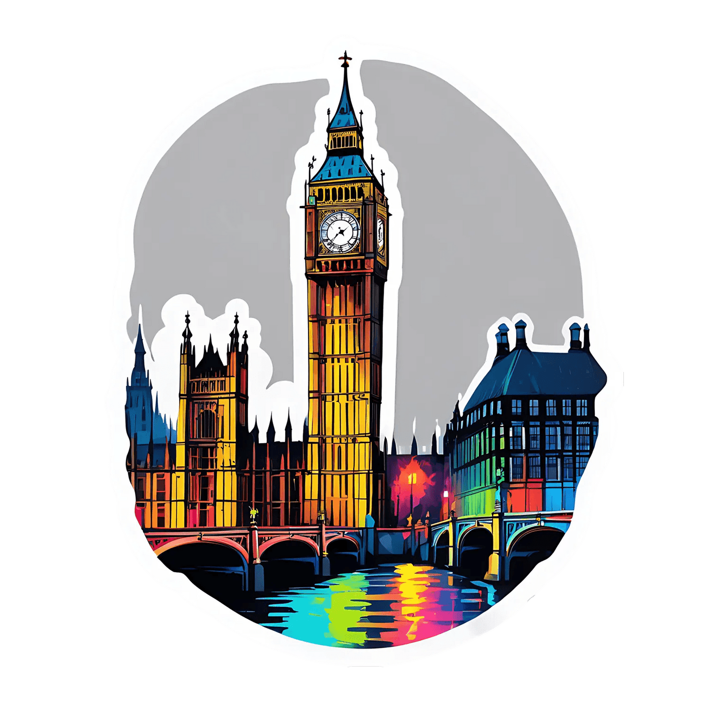 Big Ben Vibrant Art - Sticker - Heat Press Transfer