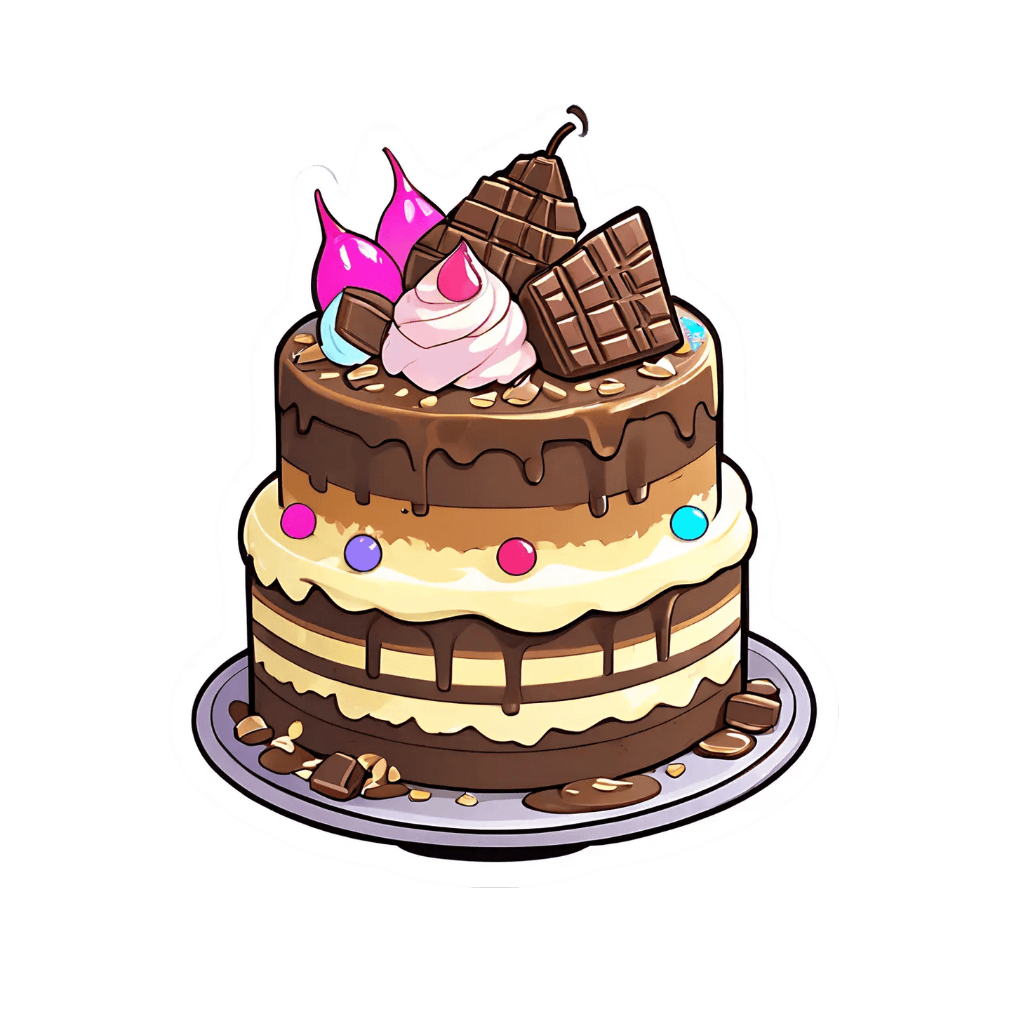 Birthday Cake Sticker - Decadent Dessert - Heat Press Transfer