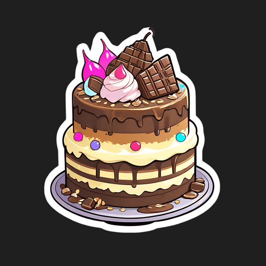 Birthday Cake Sticker - Decadent Dessert - Heat Press Transfer