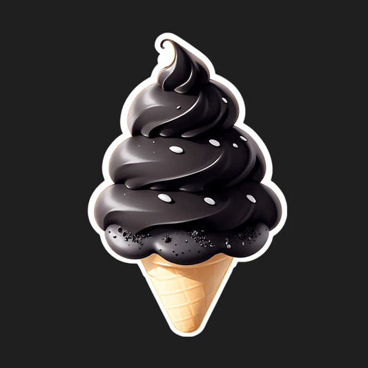Black Ice Cream Cone - Sticker - Heat Press Transfer