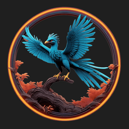 Blue Phoenix Art - UV Sticker - Heat Press Transfer