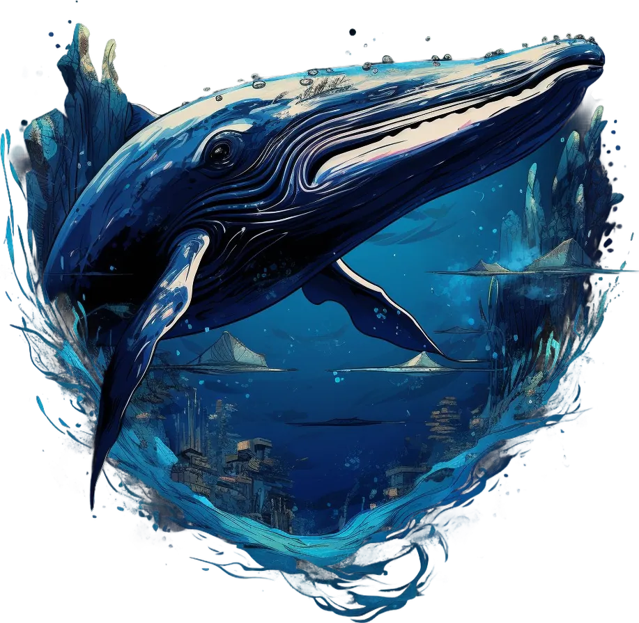 Blue Whale Sea Design - DTF Ready to Press - Heat Press Transfer