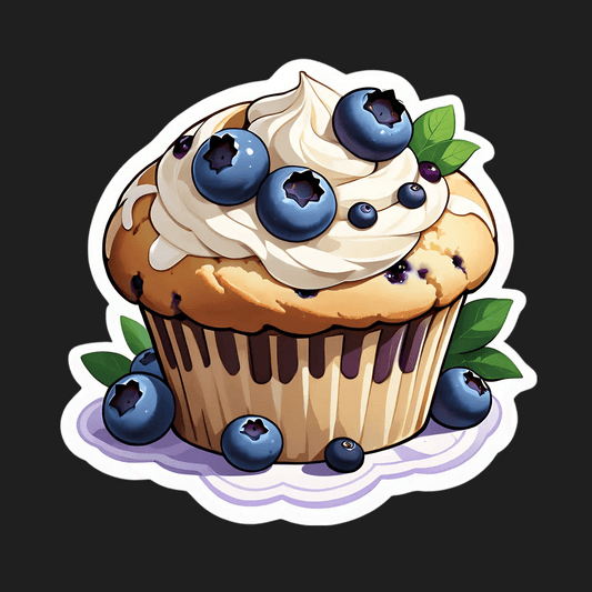 Blueberry Cupcake - Sticker - Heat Press Transfer