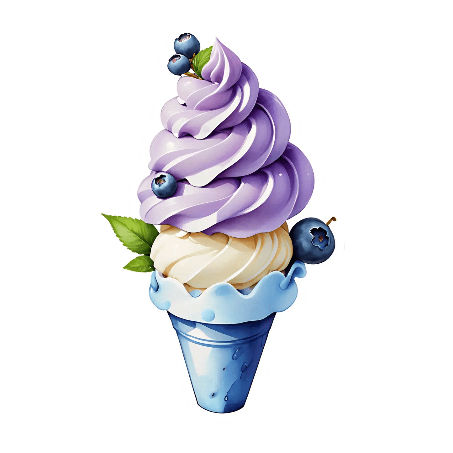 Blueberry Ice Cream - Sticker - Heat Press Transfer