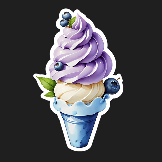 Blueberry Ice Cream - Sticker - Heat Press Transfer
