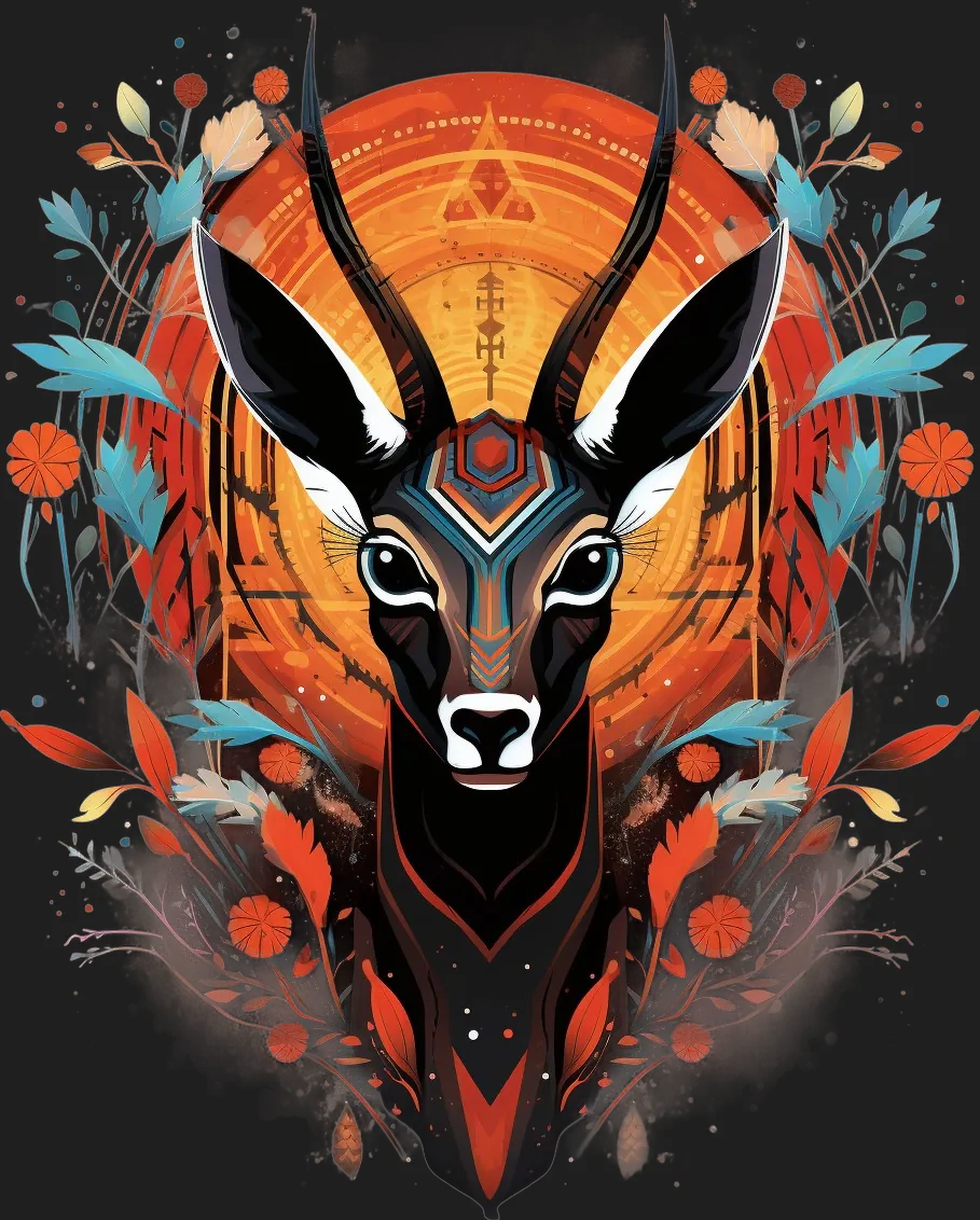Boho Deer Art - DTF Ready to Press - Heat Press Transfer