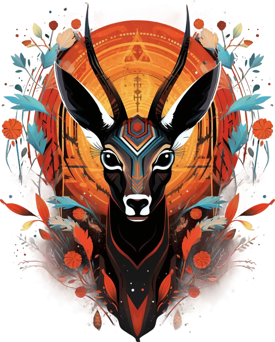 Boho Deer Art - DTF Ready to Press - Heat Press Transfer