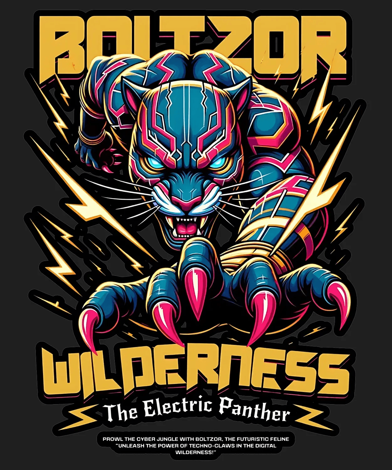 Boltzor Wilderness - DTF Ready to Press (black_bg)