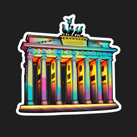 Brandenburg Gate Sticker - Multicolored Art - Heat Press Transfer