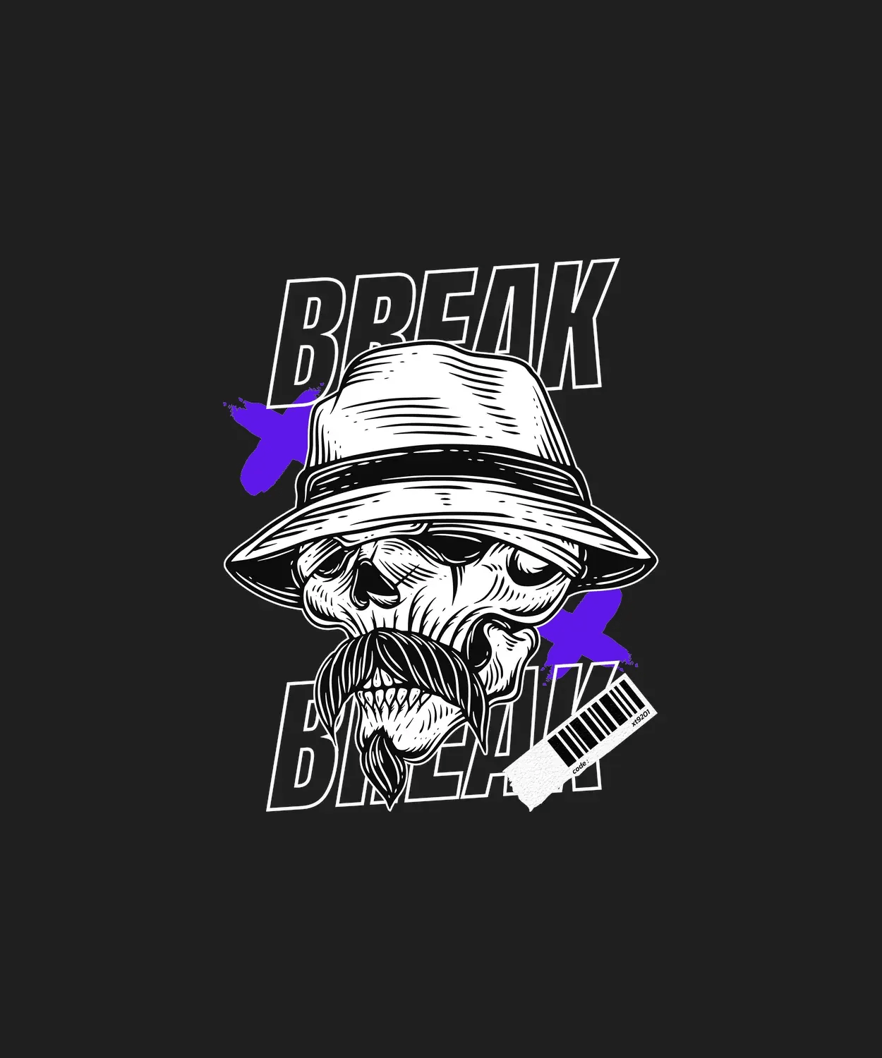 Break Bad Skull - DTF Ready to Press (black_bg)