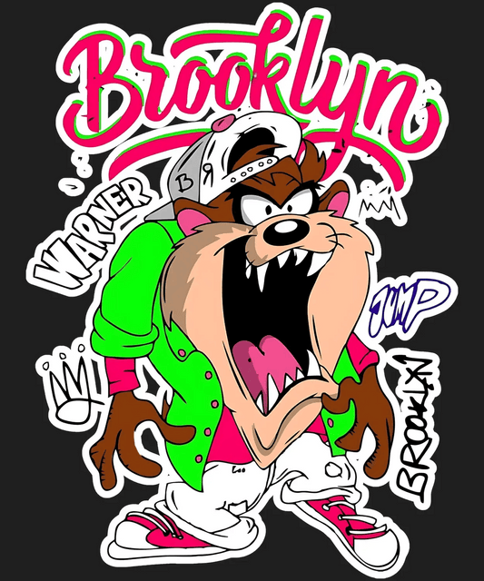 Brooklyn Cartoon Taz - DTF Ready to Press - Heat Press Transfer