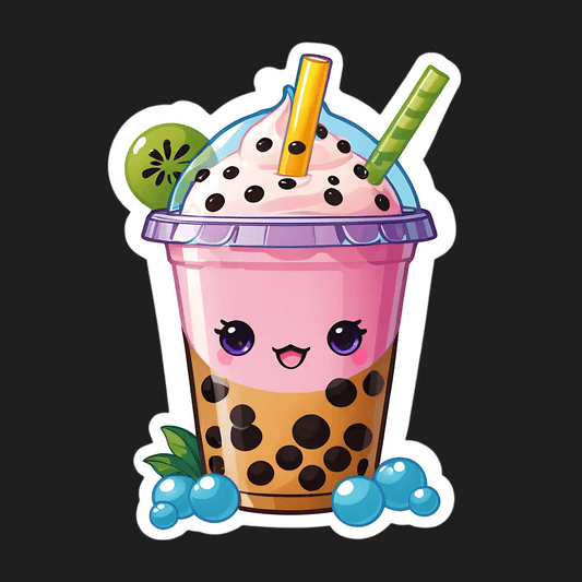 Bubble Tea Fun - UV DTF Sticker - Heat Press Transfer