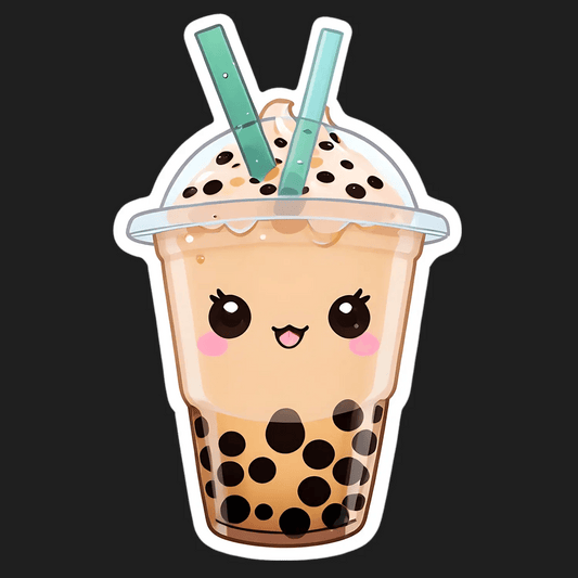 Bubble Tea Sticker - Cute Kawaii Design - Heat Press Transfer