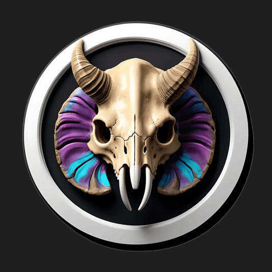 Buffalo Skull Sticker - Colorful Horn Art - Heat Press Transfer