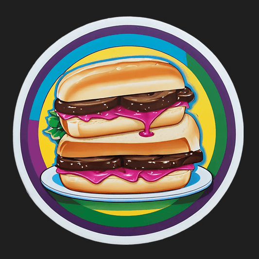 Burger Decal - UV Adhesive Sticker - Heat Press Transfer