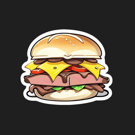 Burger Decal - UV DTF Sticker - Heat Press Transfer