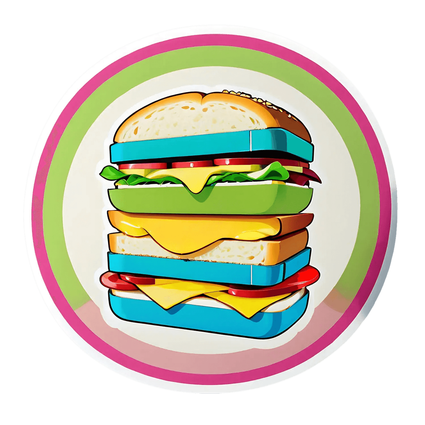 Burger Delight Sticker - Durable UV DTF - Heat Press Transfer