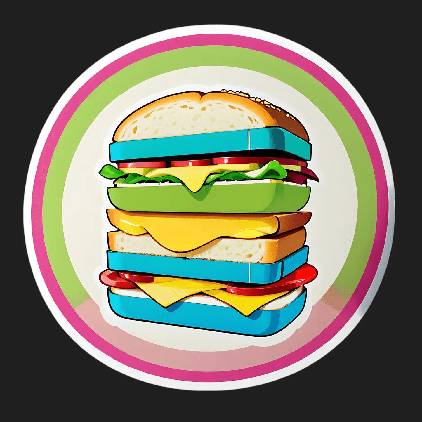 Burger Delight Sticker - Durable UV DTF - Heat Press Transfer