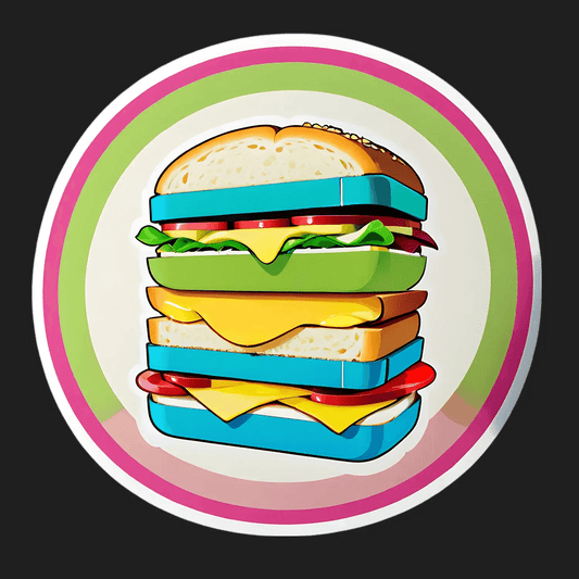 Burger Delight Sticker - Durable UV DTF - Heat Press Transfer