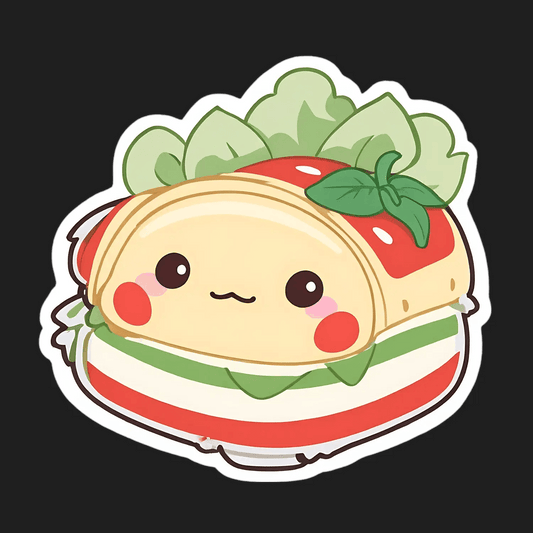 Burger Sticker - Cute Kawaii Style - Heat Press Transfer