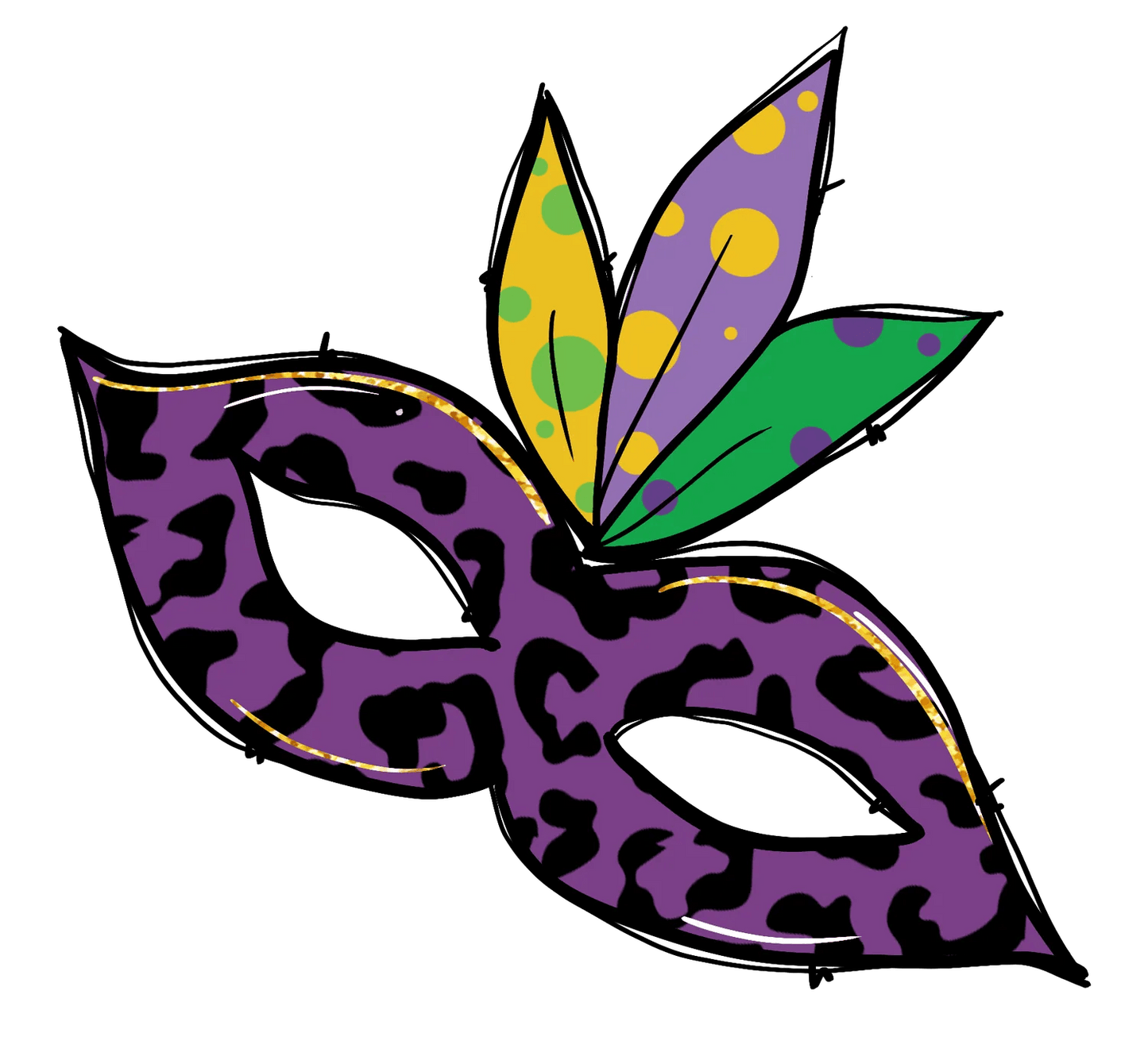 Butterfly Mardi Gras - DTF Ready to Press - Heat Press Transfer