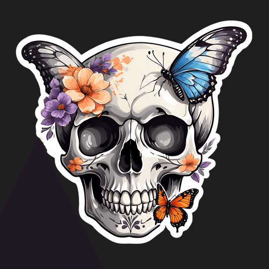 Butterfly Skull - Sticker Design - Heat Press Transfer