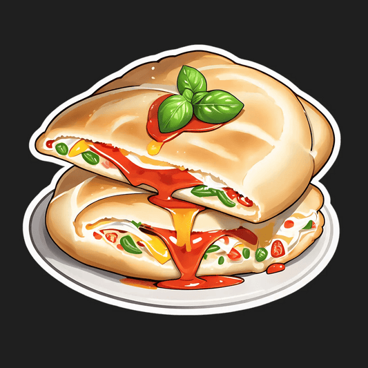 Calzone Pizza Sticker - Bursting with Flavor - Heat Press Transfer