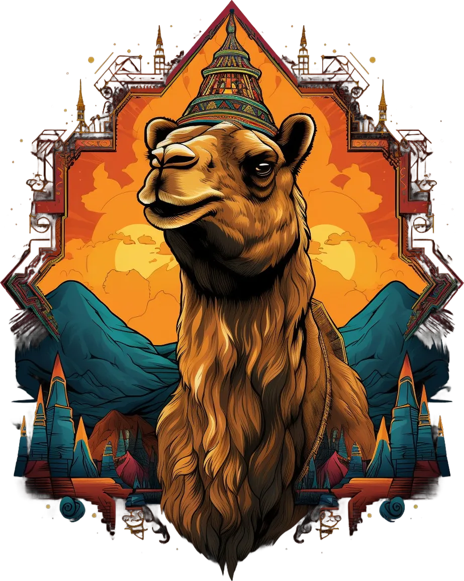 Camel Temple Art - DTF Ready to Press - Heat Press Transfer