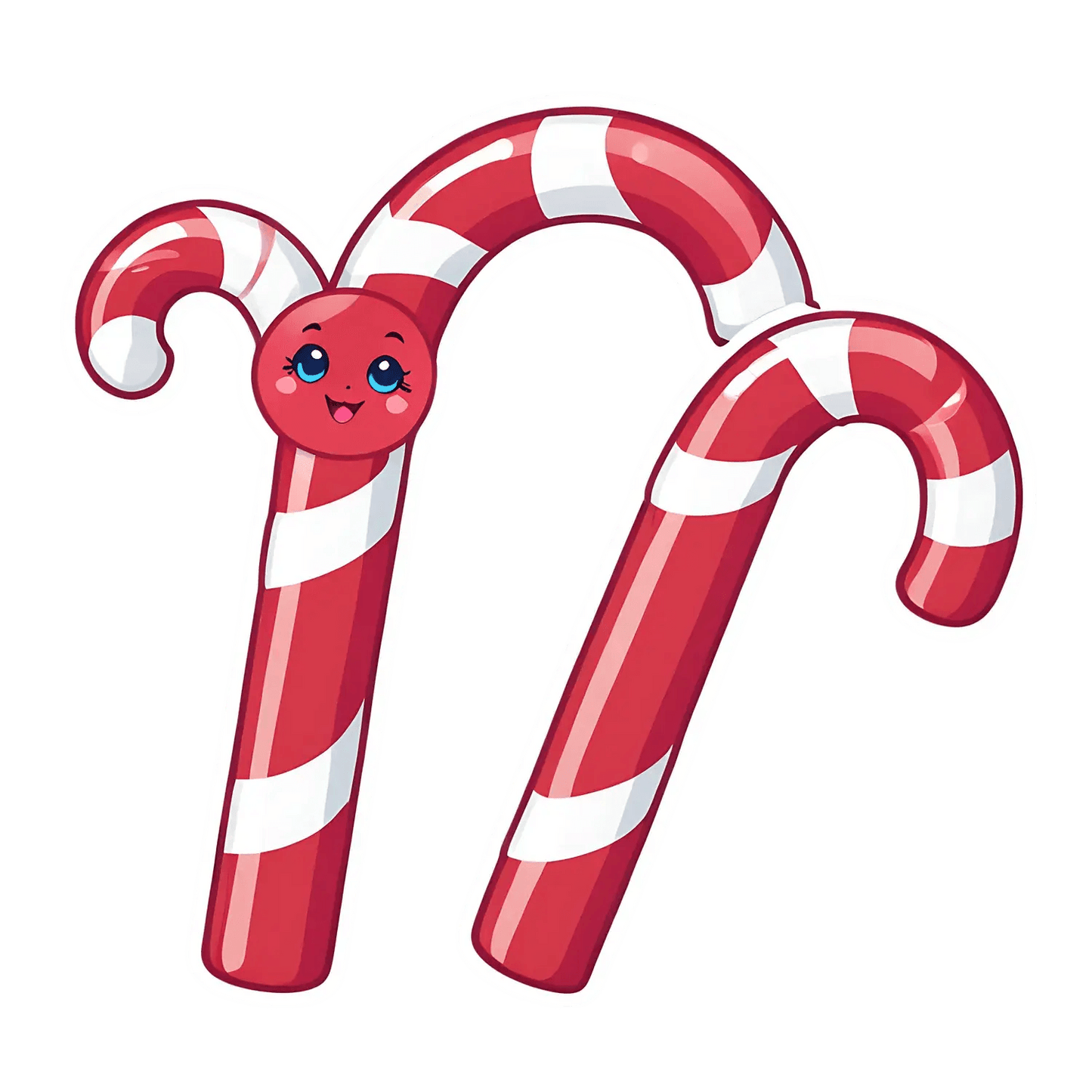 Candy Cane Smile - Sticker - Heat Press Transfer