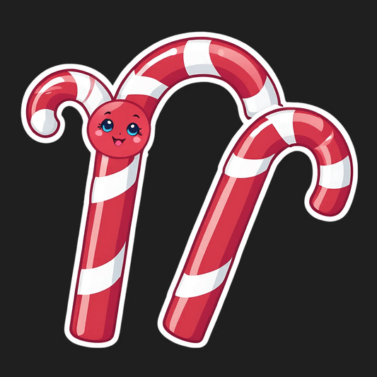 Candy Cane Smile - Sticker - Heat Press Transfer