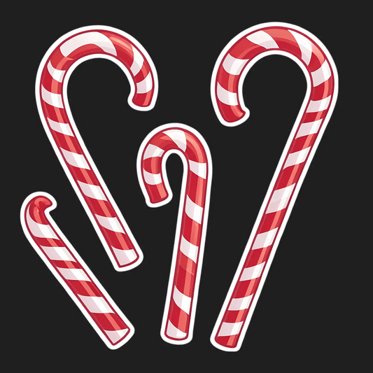 Candy Cane Sticker - Festive Decor - Heat Press Transfer