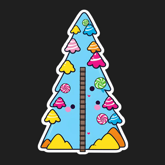Candy Tree Sticker - Colorful UV DTF Design - Heat Press Transfer