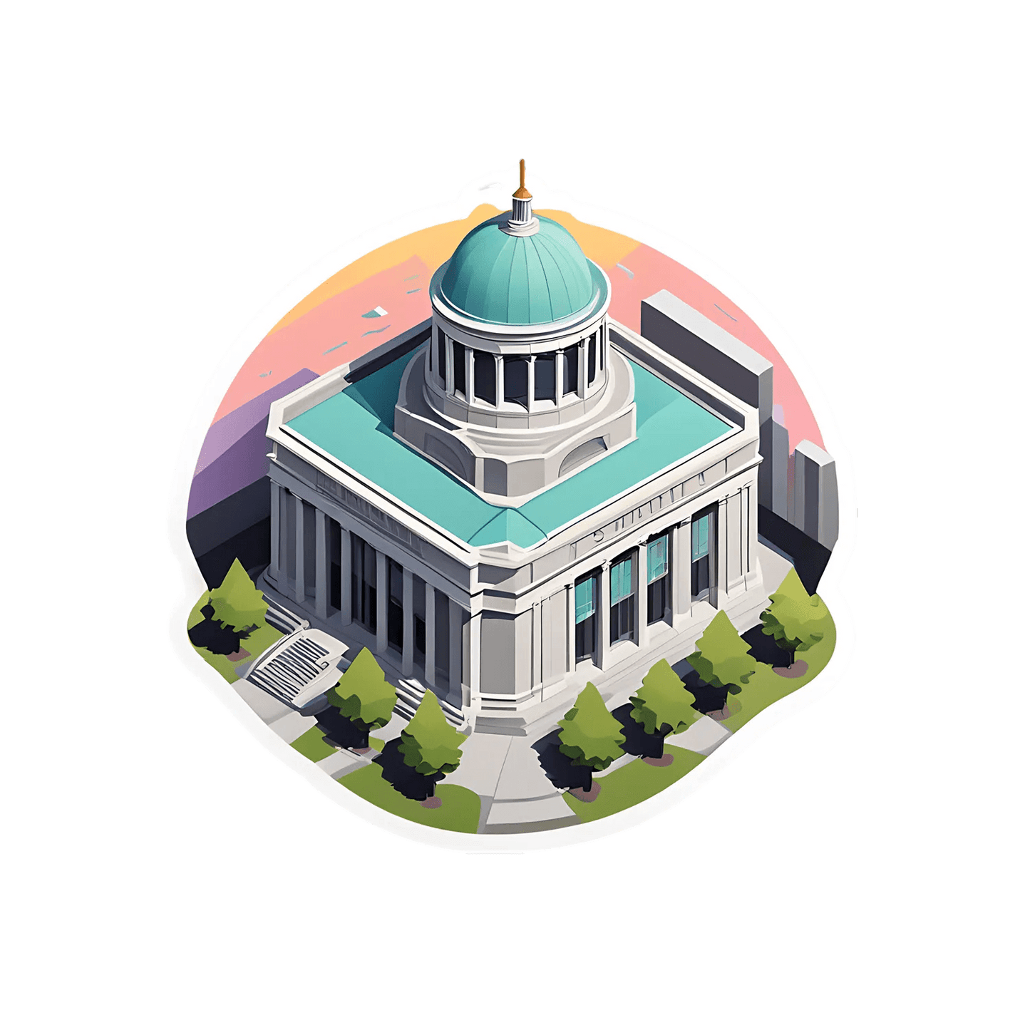 Capitol Building Sticker - UV DTF Sticker - Heat Press Transfer