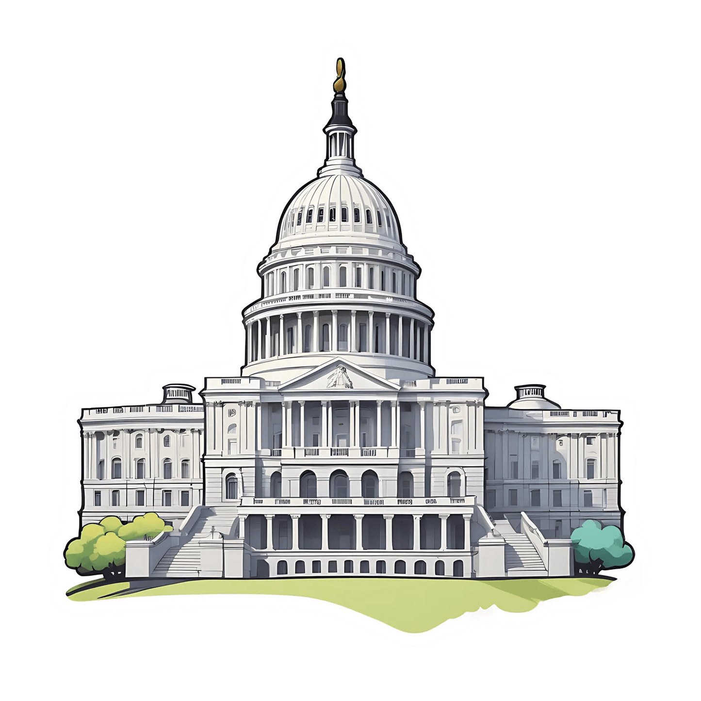 Capitol Building Sticker - UV DTF - Heat Press Transfer