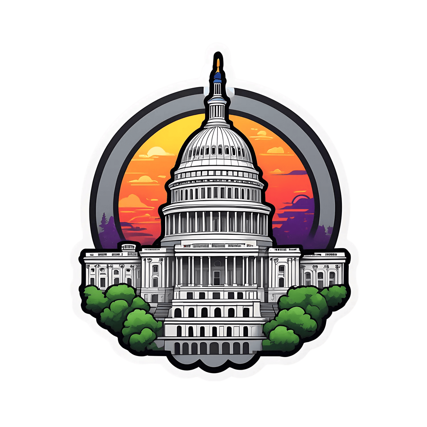 Capitol Building Sunset - Sticker - Heat Press Transfer