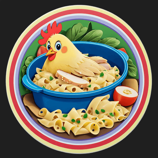 Cartoon Chicken Pasta - Sticker - Heat Press Transfer