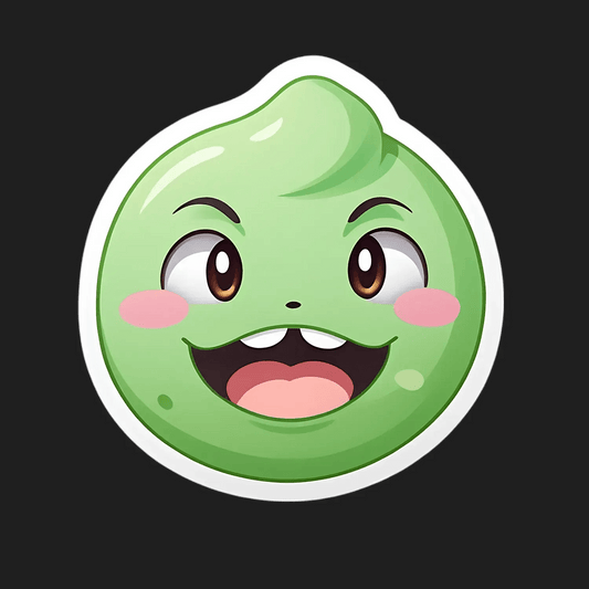 Cartoon Smile - Green Slime Sticker - Heat Press Transfer