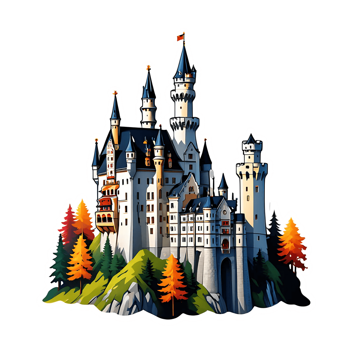 Castle Artwork Sticker - Vibrant and Enchanting - Heat Press Transfer