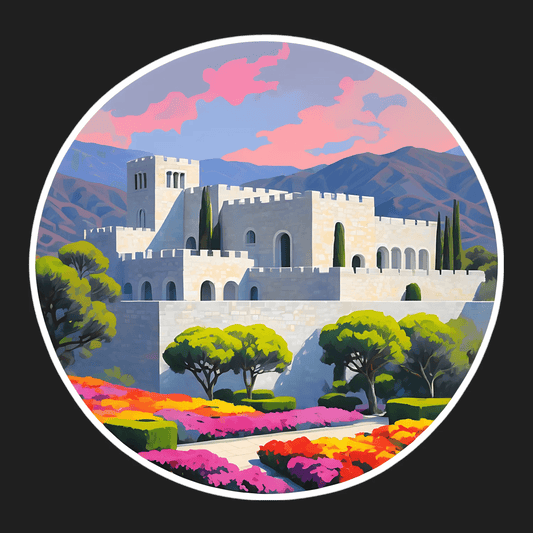 Castle Garden UV DTF Sticker - Colorful Landscape - Heat Press Transfer