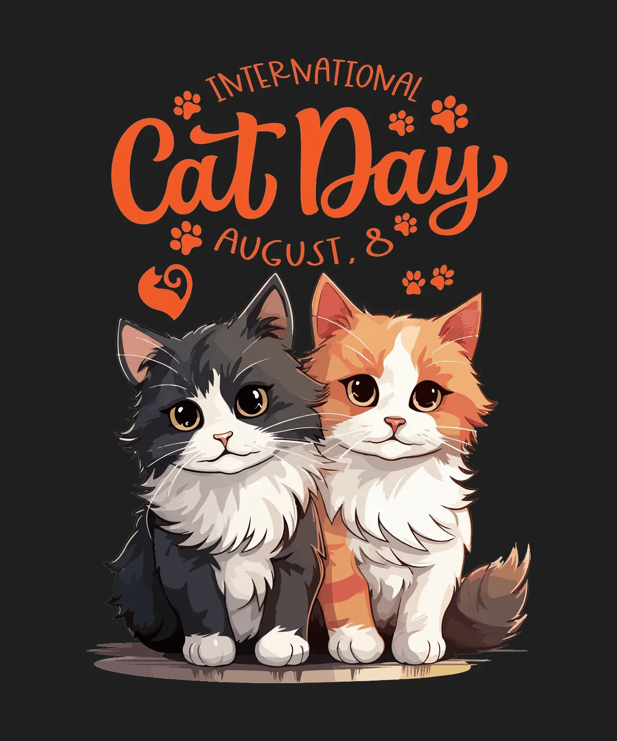 Cat Day Celebration - DTF Ready to Press - Heat Press Transfer