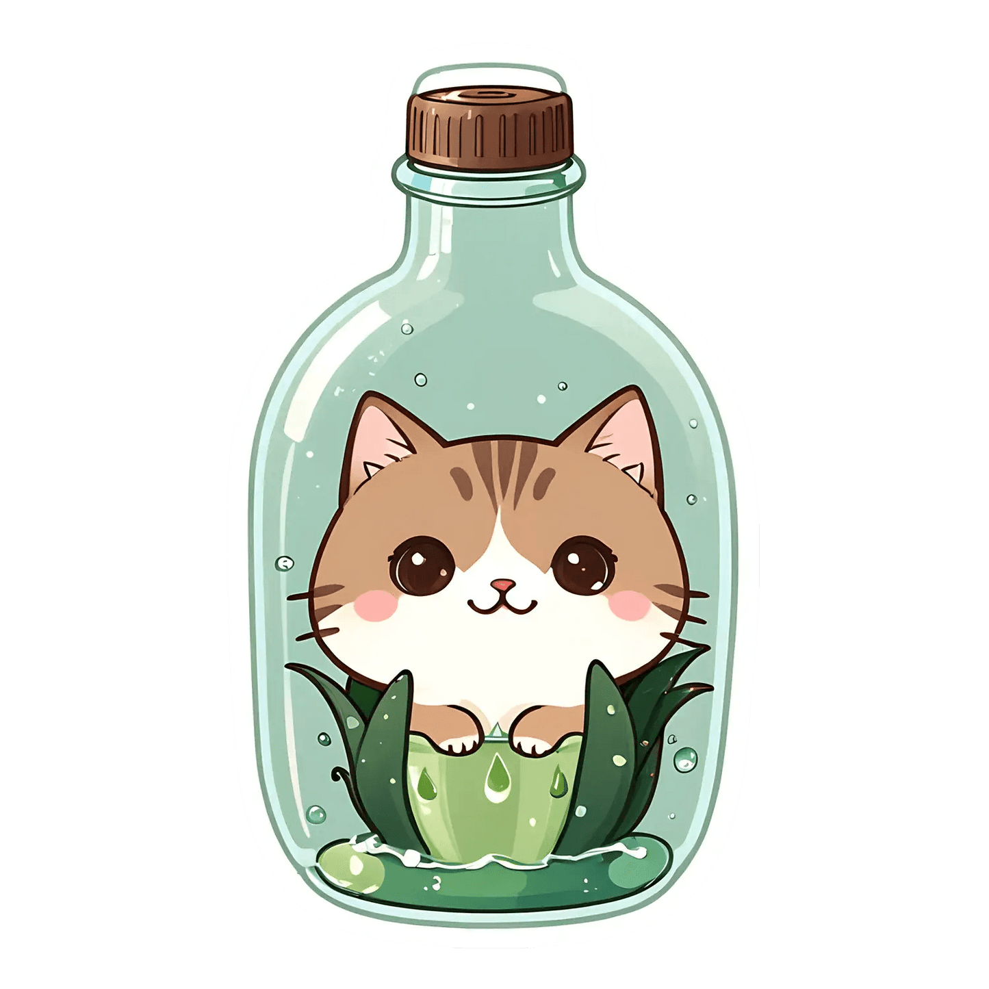 Cat in Jar - Cute Sticker - Heat Press Transfer