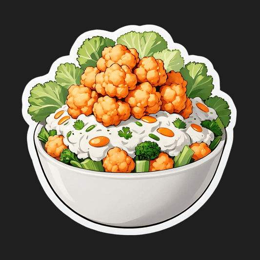 Cauliflower Bowl Sticker - Fresh and Healthy - Heat Press Transfer