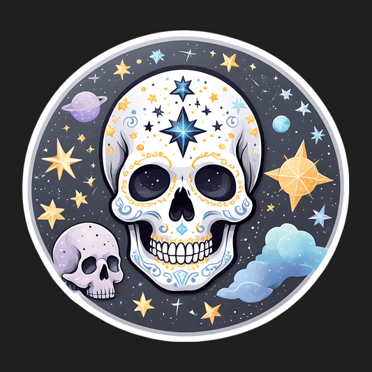 Celestial Skull - UV DTF Sticker - Heat Press Transfer