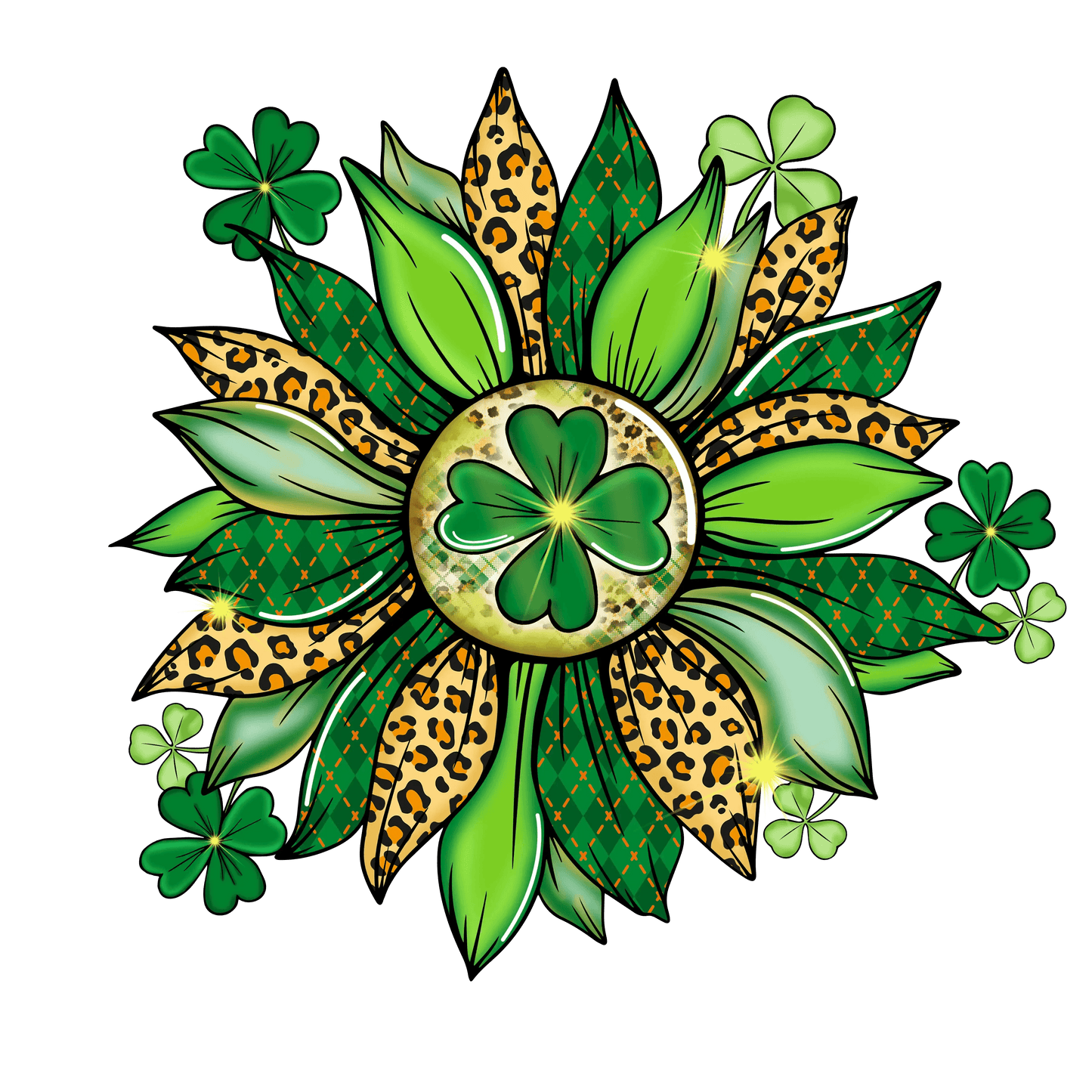 Celtic Symbols Leopard Design - DTF Ready To Press - Heat Press Transfer
