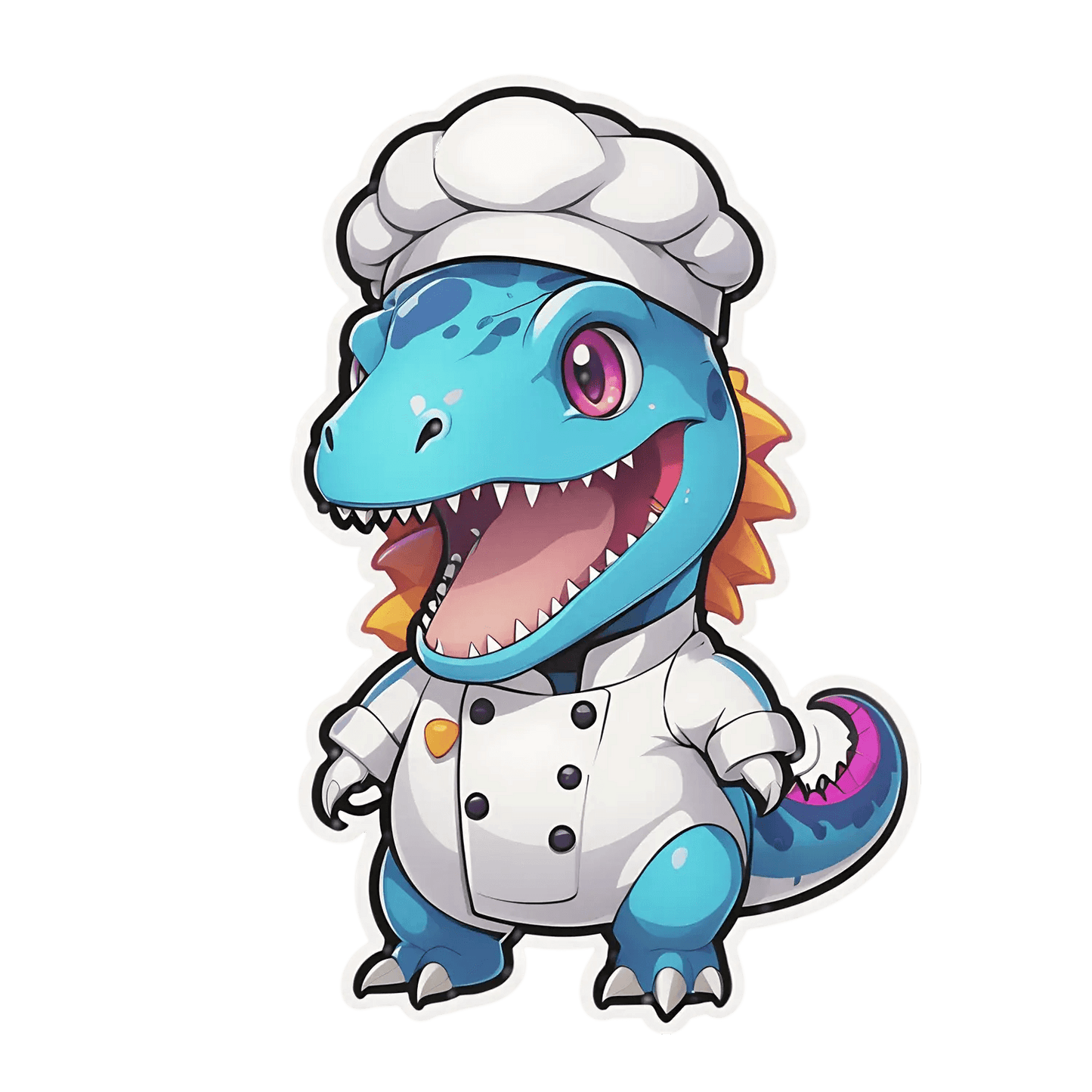 Chef Dinosaur - Sticker for Culinary Fun - Heat Press Transfer