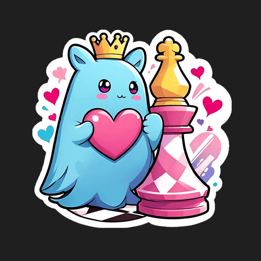 Chess Love - Cute Characters Sticker - Heat Press Transfer