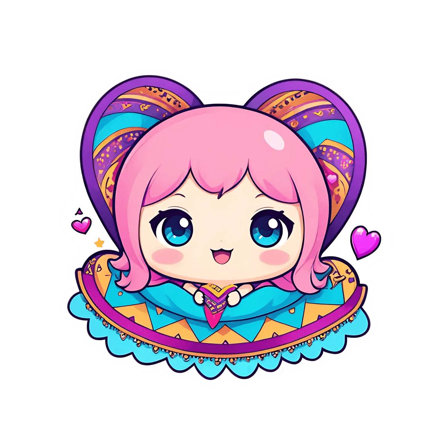 Chibi Girl Heart - Sticker - Heat Press Transfer